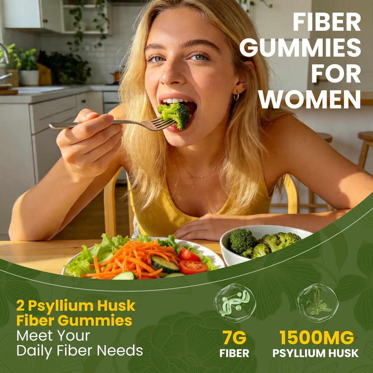 Gummies de Psyllium et Fibres Aube'Azur, affichage des vitamines sur l'emballage