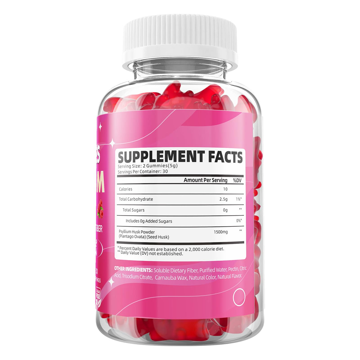 Gummies de psyllium GrnLife, présentation de la bouteille et des gummies