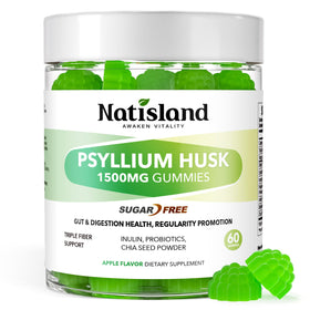 Gummies de psyllium NATISLAND 1500mg boîte de 60 gummies