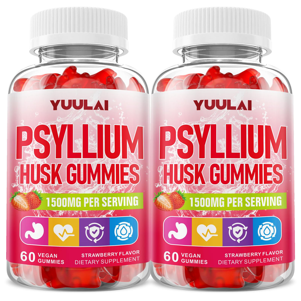 Gummies de psyllium YUULAI en pack de 2, vue avant