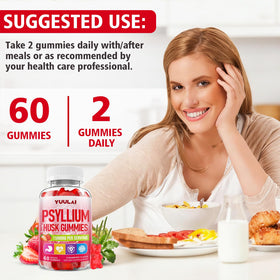 Gummies de psyllium YUULAI, ingrédients sur l'emballage