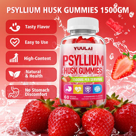 Gummies de psyllium YUULAI, présentation sur une table
