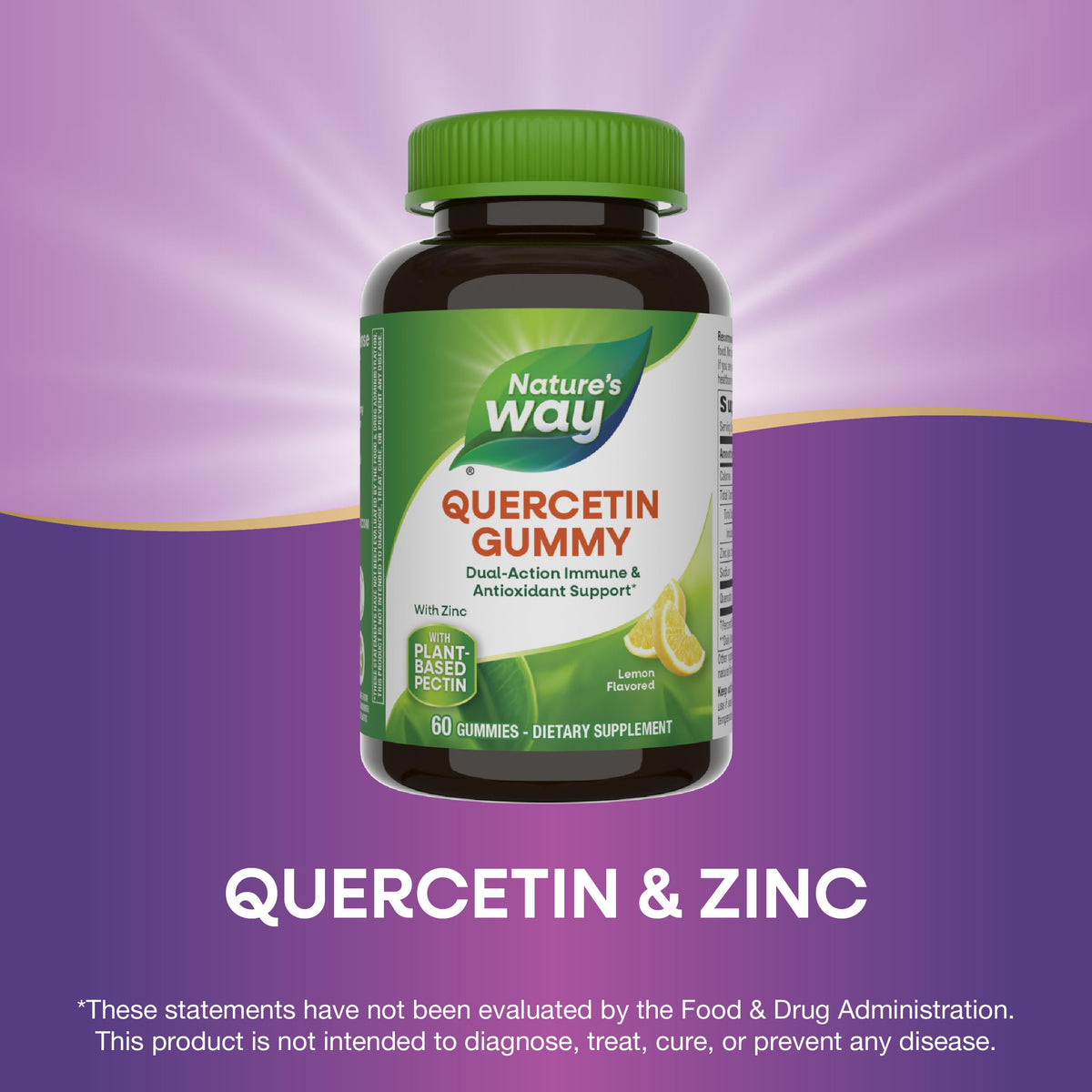 Gummies de Quercétine avec Zinc de Nature's Way, prise en main