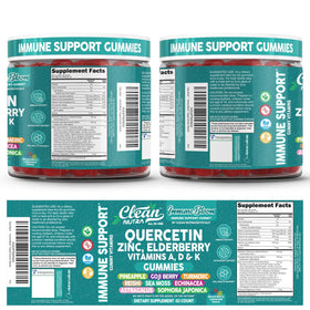 Gummies de quercétine et sureau Clean Nutraceuticals dans une main