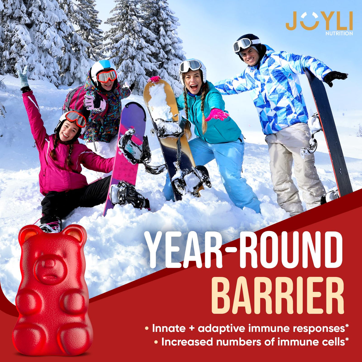 Gummies de Quercétine JOYLI Nutrition sur une table