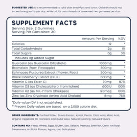 Gummies de Quercétine PAYAOCZ en présentation sur une table