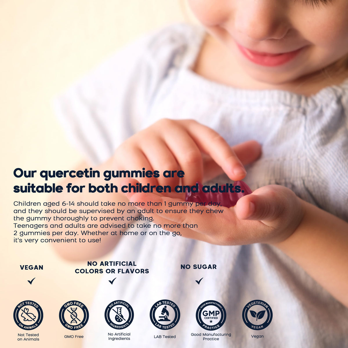 Gummies de Quercétine PAYAOCZ, présentation dans une main
