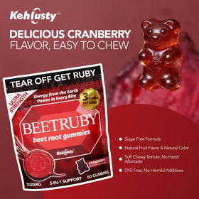 Gummies de racine de betterave KEHLUSTY, arrière de la bouteille