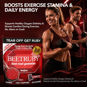 Gummies de racine de betterave KEHLUSTY dans une main