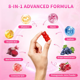 Gummies de racine de betterave XIAAN, présentation sur une table