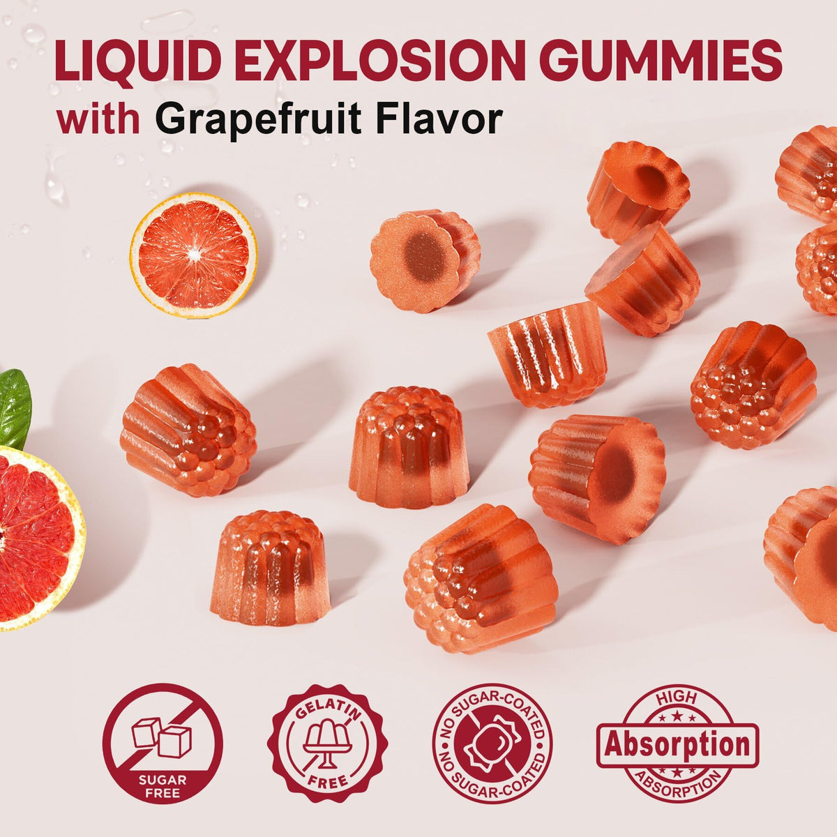 Gummies de racine de maca NEVISS, pot ouvert avec gummies visibles