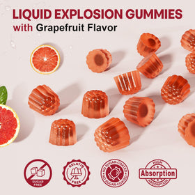 Gummies de racine de maca NEVISS, pot ouvert avec gummies visibles