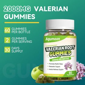 Gummies de racine de valériane Agumoon dans un bol