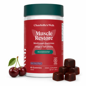 Gummies de récupération musculaire Charlotte's Web avec goût cerise noire
