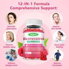 Gummies de resvératrol bio Sijigood, dose recommandée sur une cuillère