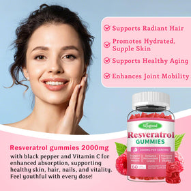 Gummies de resvératrol bio Sijigood, emballage et nutrition