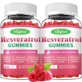 Gummies de resvératrol bio Sijigood en boîte, vue de face