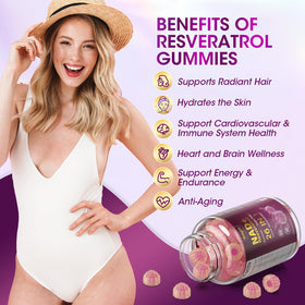 Gummies de resvératrol NAD Sizyok en gros plan
