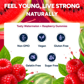 Gummies de resvératrol Purify Life en forme de cœur, vue de près