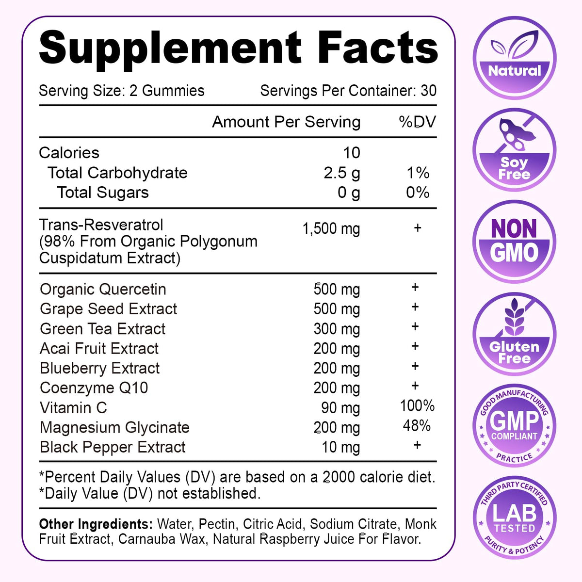 Gummies de resvératrol Vazatisi prêtes à être consommées