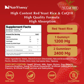 Gummies de riz rouge NutriVivency, emballage et détails