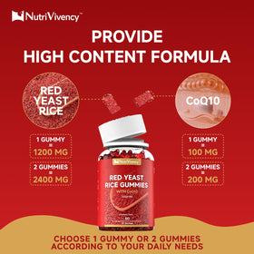 Gummies de riz rouge NutriVivency, texture et couleur naturelle