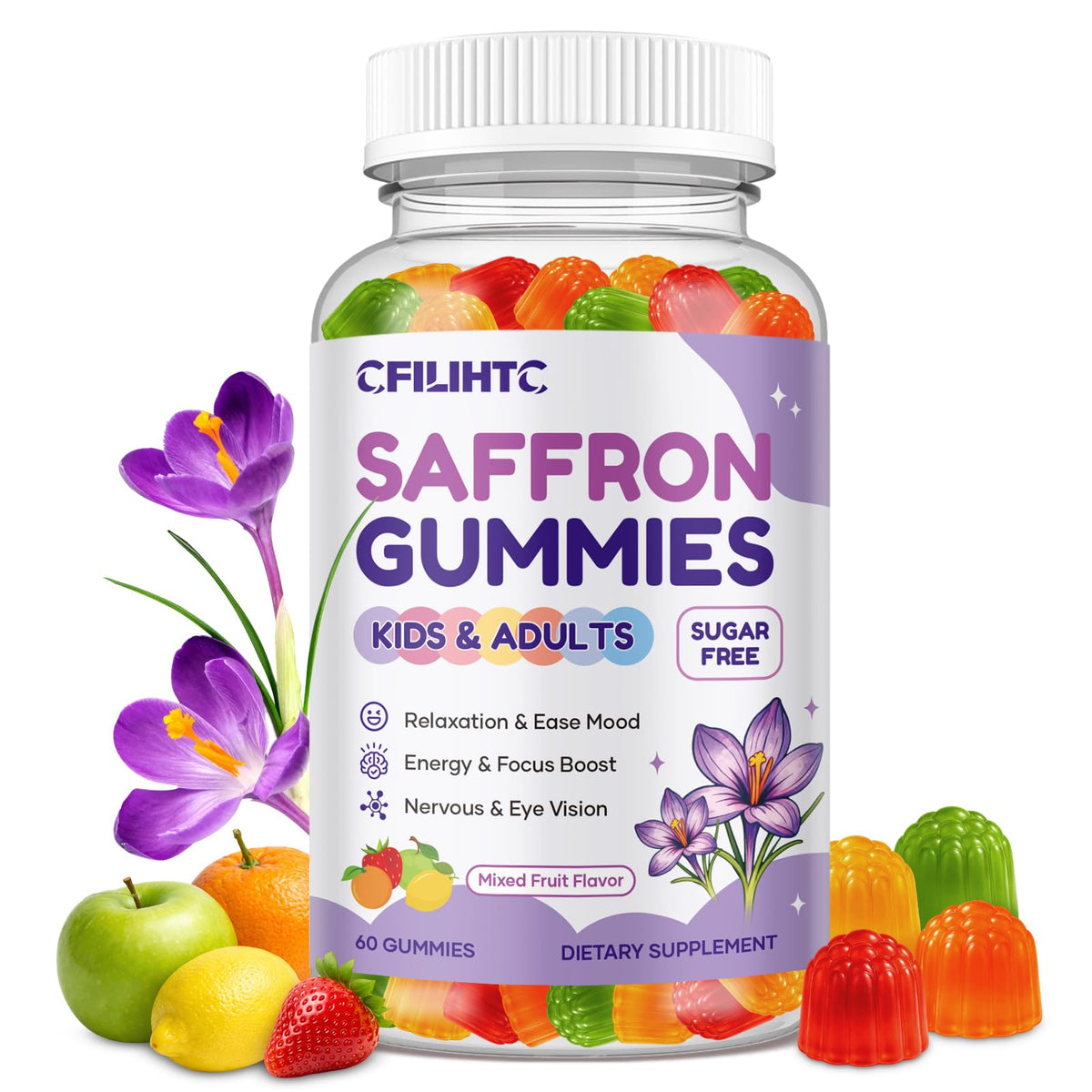 Gummies de Safran CFILIHTC 60 comprimés en pot
