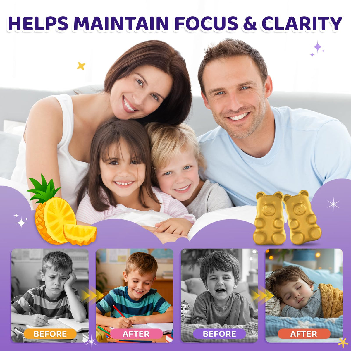 Gummies de safran CFILIHTC en gros plan sur une assiette