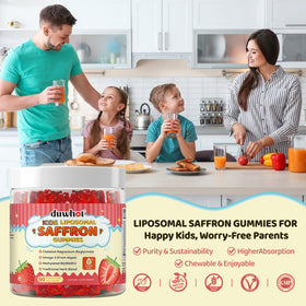 Gummies de safran duwhot, format de 449g sur une table