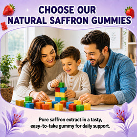 Gummies de safran isLandear en gros plan pour montrer la texture