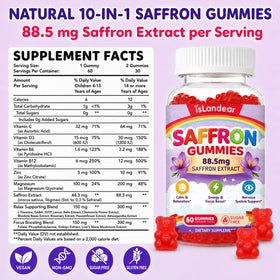Gummies de safran isLandear montrant la texture et le goût de fraise