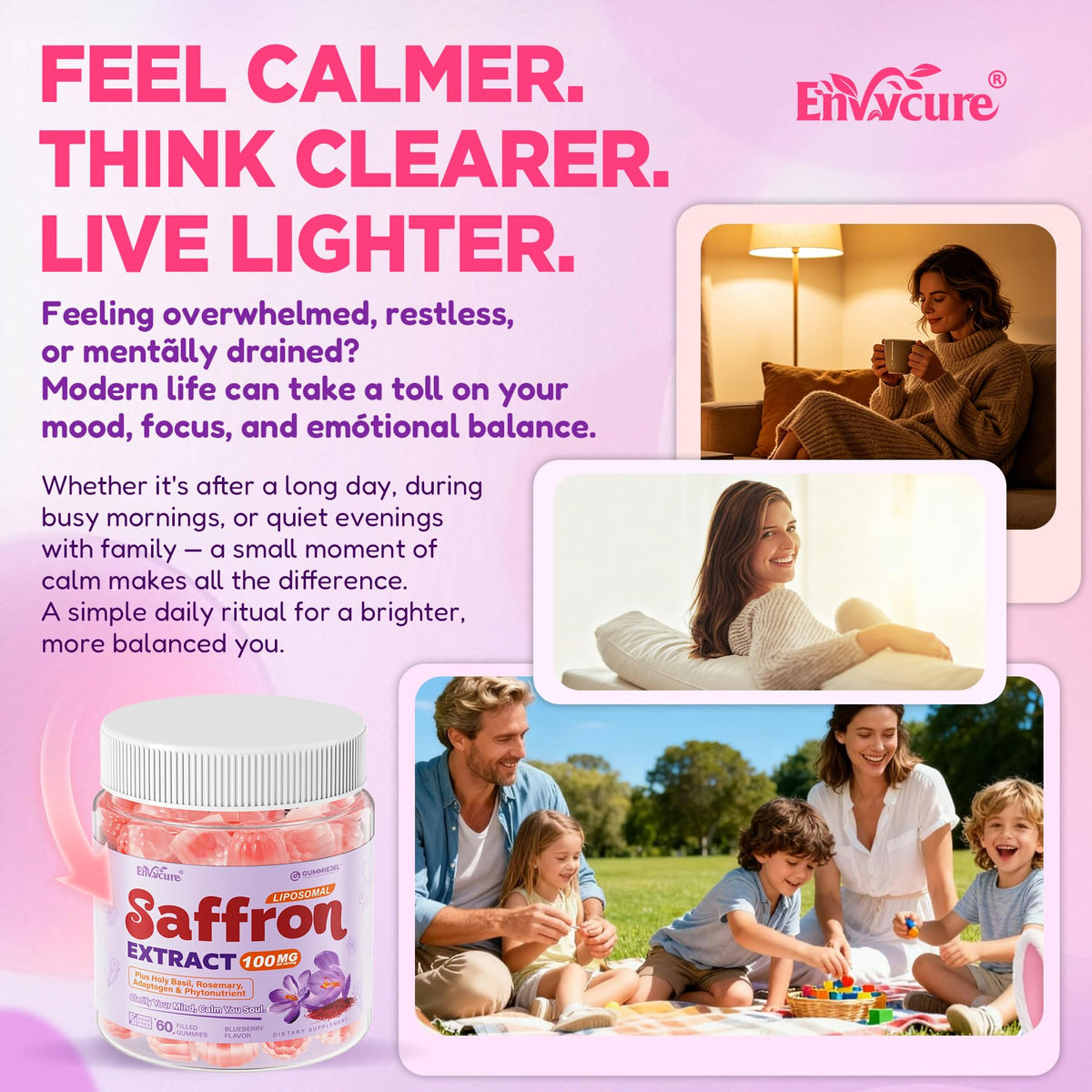 Gummies de Safran Liposomal 100mg dans une assiette