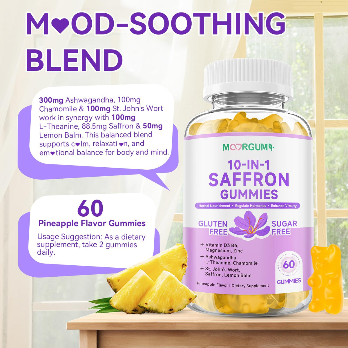 Gummies de Safran MOORGUMY avec étiquette