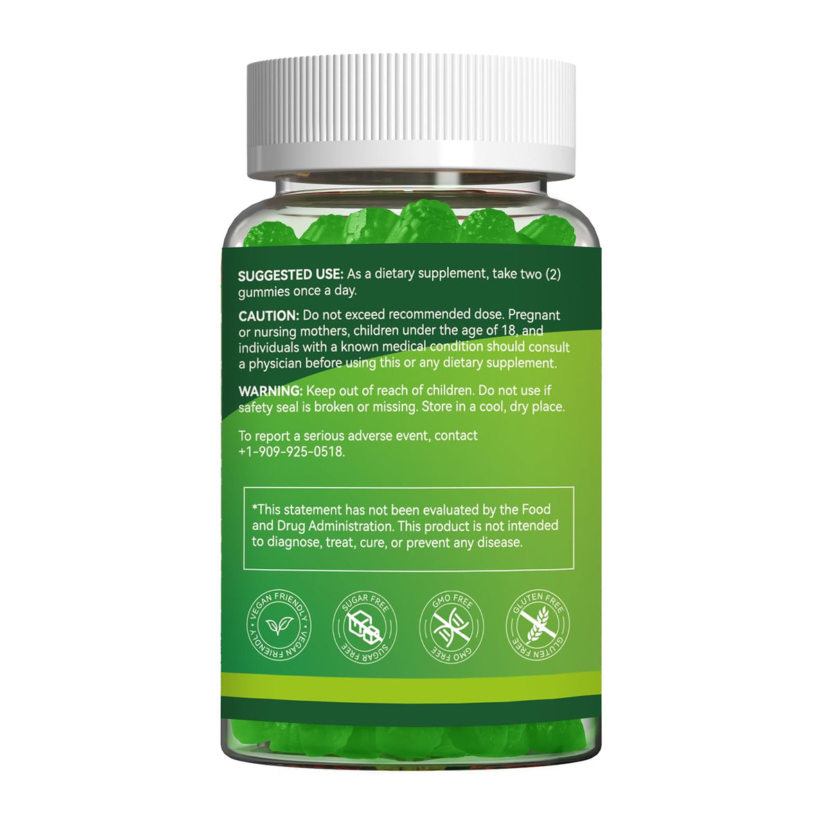 Gummies de Saw Palmetto d'Agumoon avec étiquette de composition