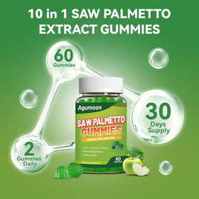 Gummies de Saw Palmetto d'Agumoon dans un flacon ouvert