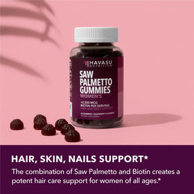 Gummies de Saw Palmetto HAVASU NUTRITION, présentation sur une table
