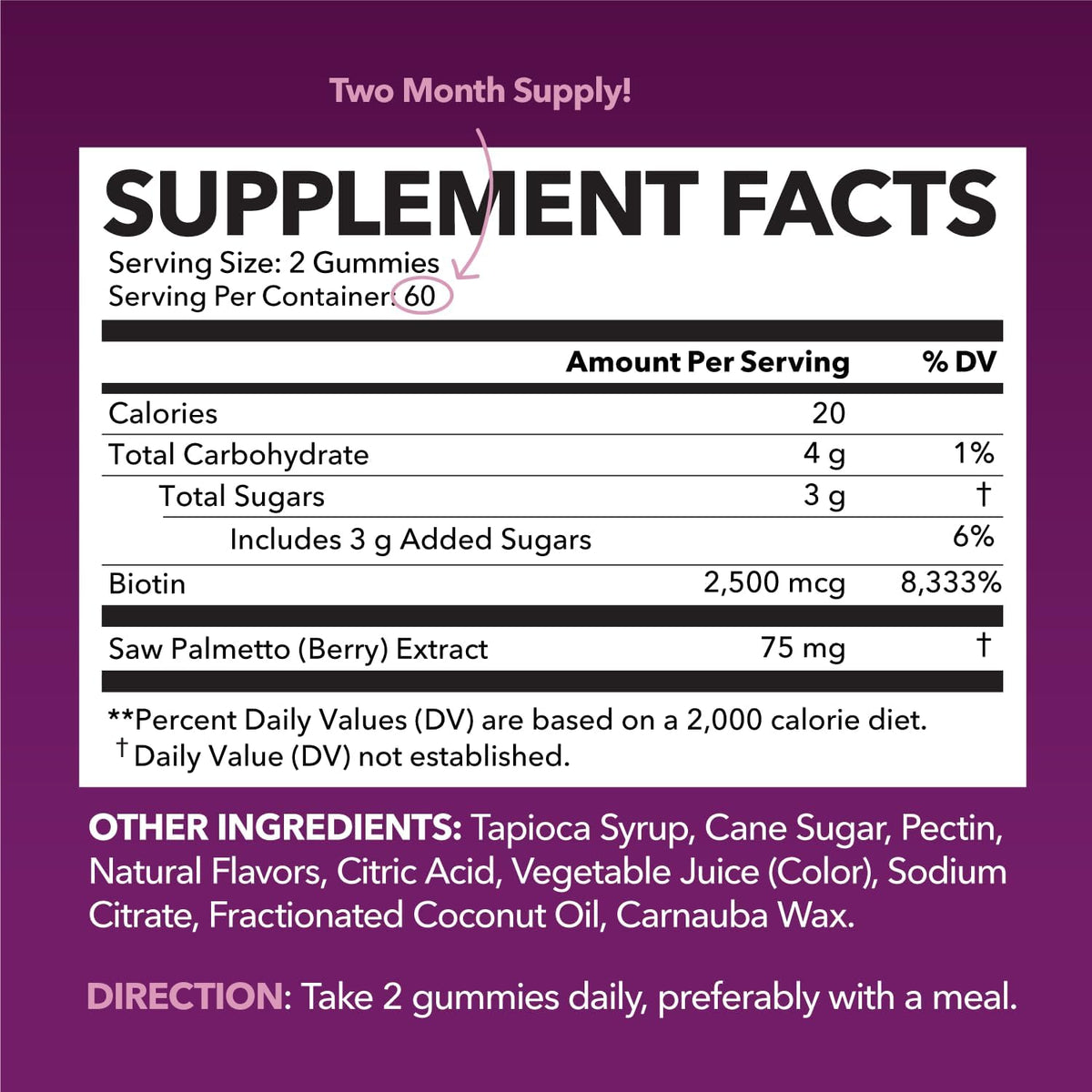 Gummies de Saw Palmetto HAVASU NUTRITION, vue de côté avec étiquette