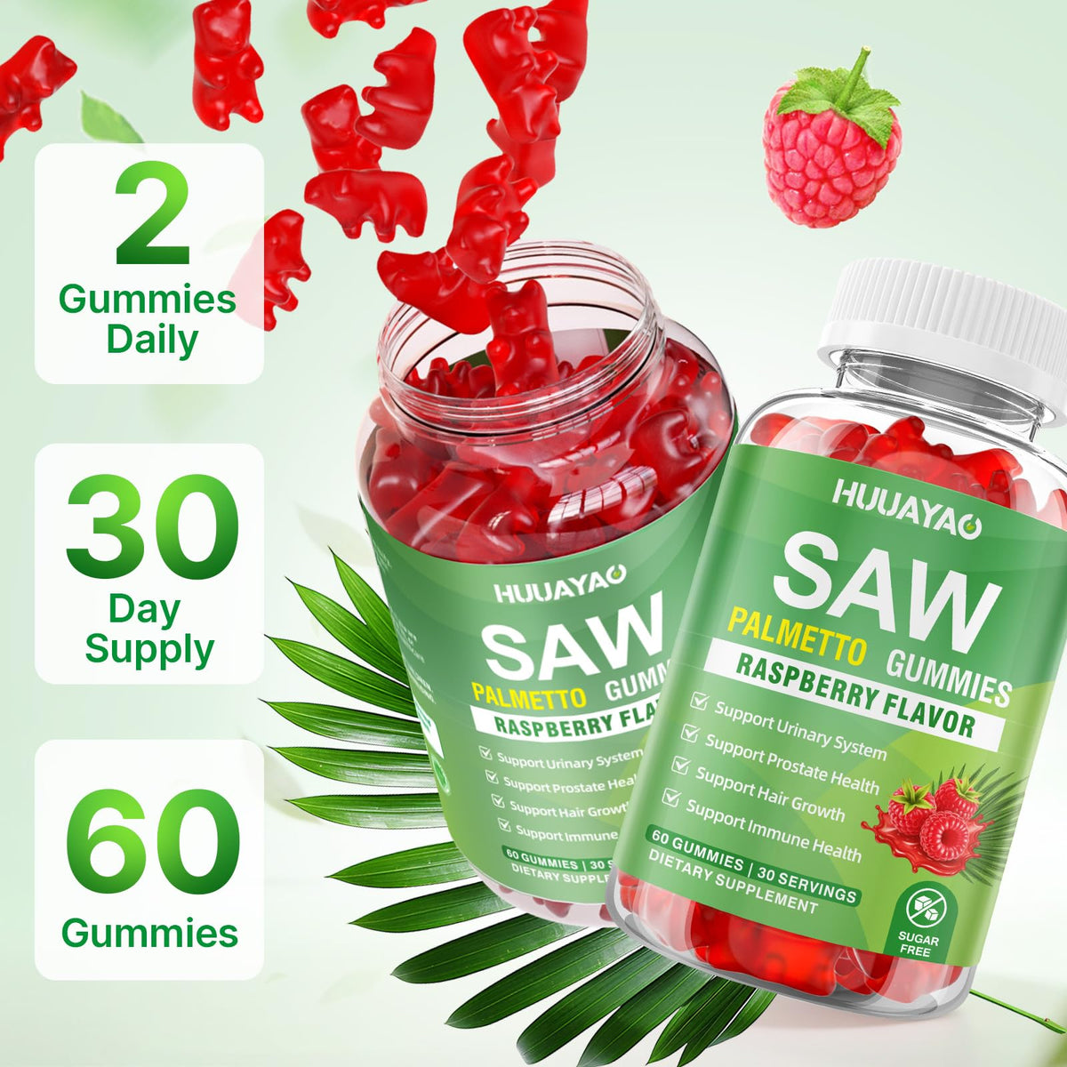 Gummies de Saw Palmetto HUUAYAO dans une main