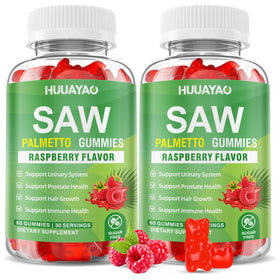 Gummies de Saw Palmetto HUUAYAO pot de 120 unités vue de face