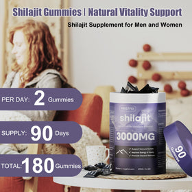 Gummies de shilajit Fristfei sur une table en bois