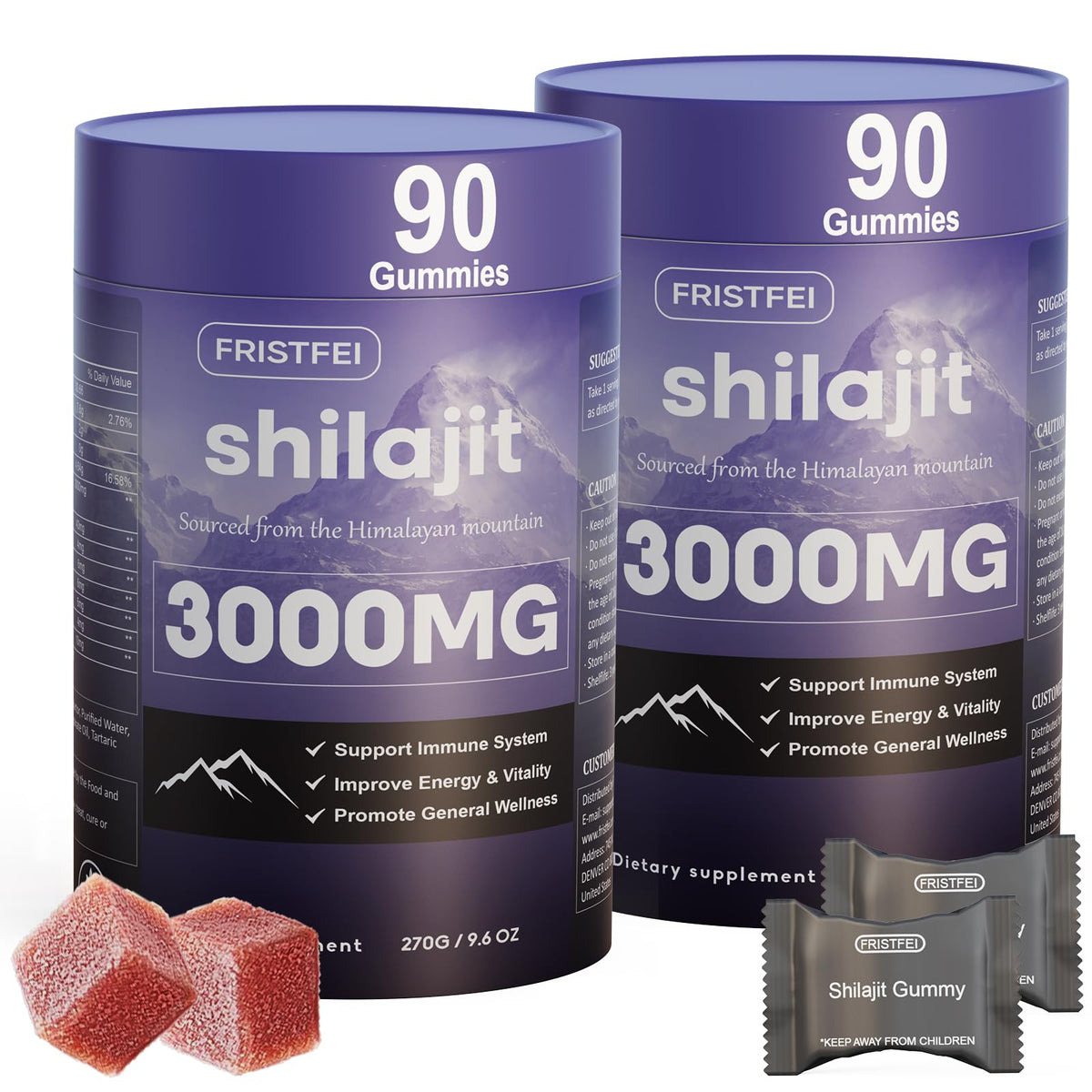 Gummies de shilajit Himalayen Fristfei en emballage individuel