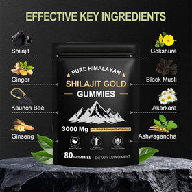 Gummies de Shilajit Tideon 80 Gummies montrant la texture et la couleur