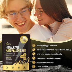Gummies de Shilajit VivoNu avec des ingrédients naturels