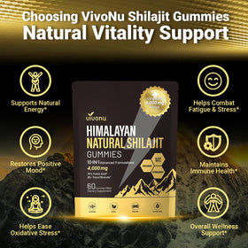 Gummies de Shilajit VivoNu avec un verre d'eau