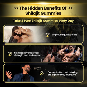 Gummies de Shilajit VivoNu sur une assiette