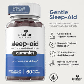 Gummies de Sommeil AKSHAR avec mélatonine et camomille, vue de face