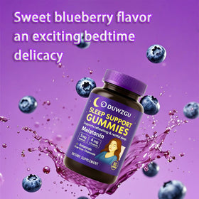 Gummies de Sommeil DUWZGU sur une table avec des baies
