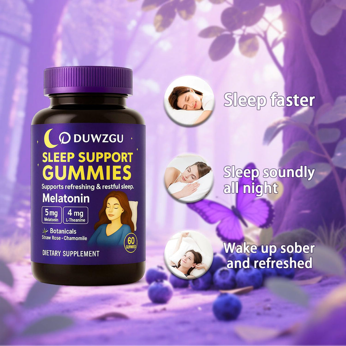 Gummies de Sommeil DUWZGU, texture moelleuse et couleur