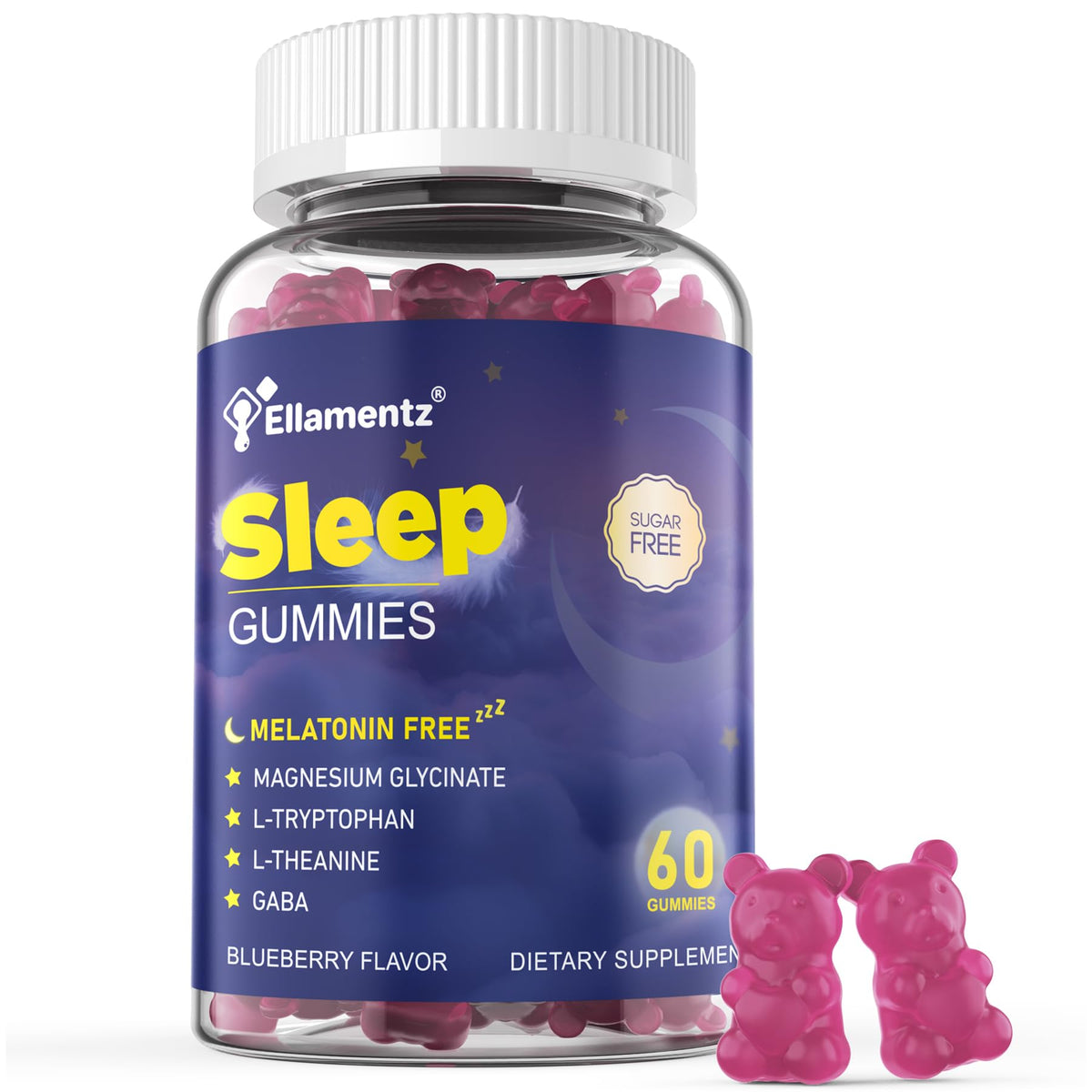 Gummies de Sommeil ELLAMENTZ 60ct pot avant