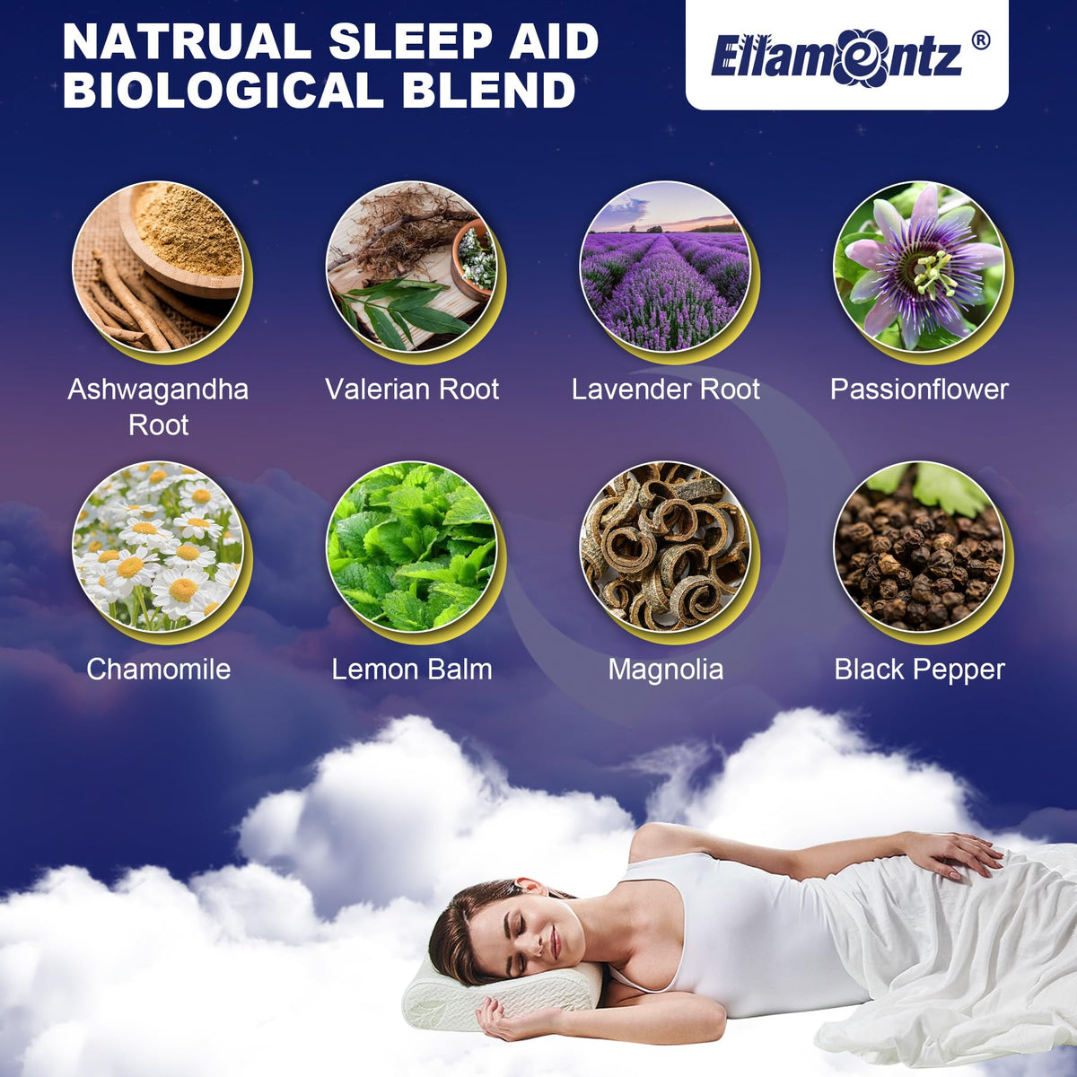 Gummies de Sommeil ELLAMENTZ avec un verre d'eau